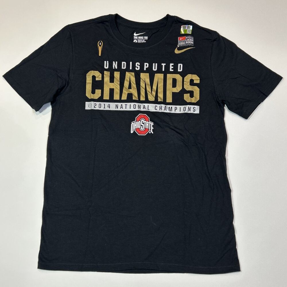 Nike Ohio State Buckeyes 2014 National Champions Shirt Mens Medium Black